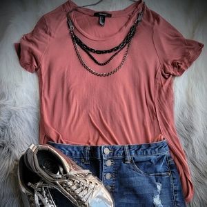 Split Sides Mauve / Pink Top